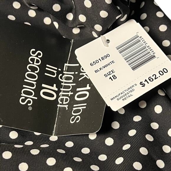 NWT MiracleSuit Estilo Women One Piece Swimsuit Slimming Black Dot Stretch Sz 18 - Picture 6 of 7